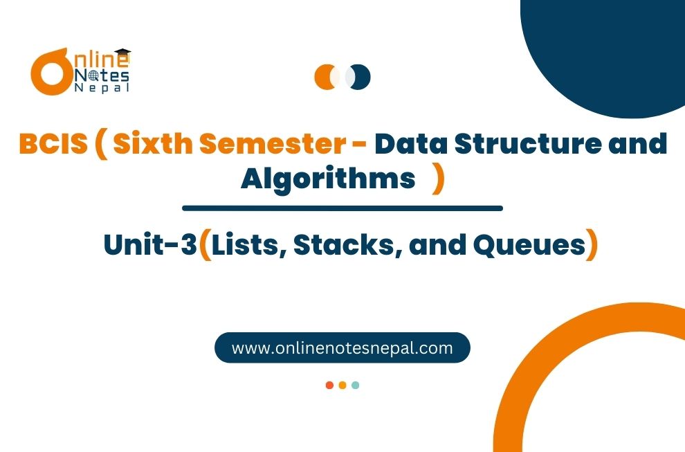 Unit III: Lists, Stacks, and Queues
